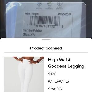 ALO Yoga White High-Waist Goddess Legging